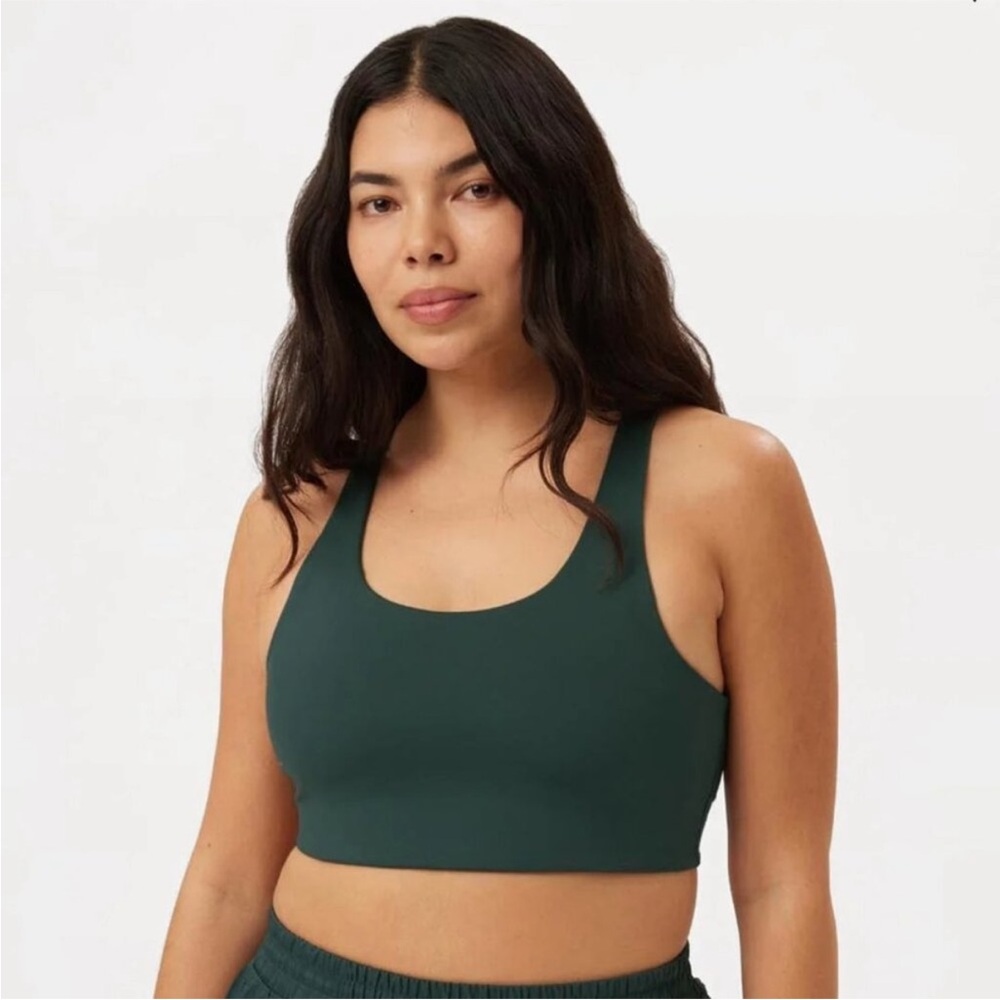 Girlfriend Collective Simone High Support Bra, Medium, Moss - EUC